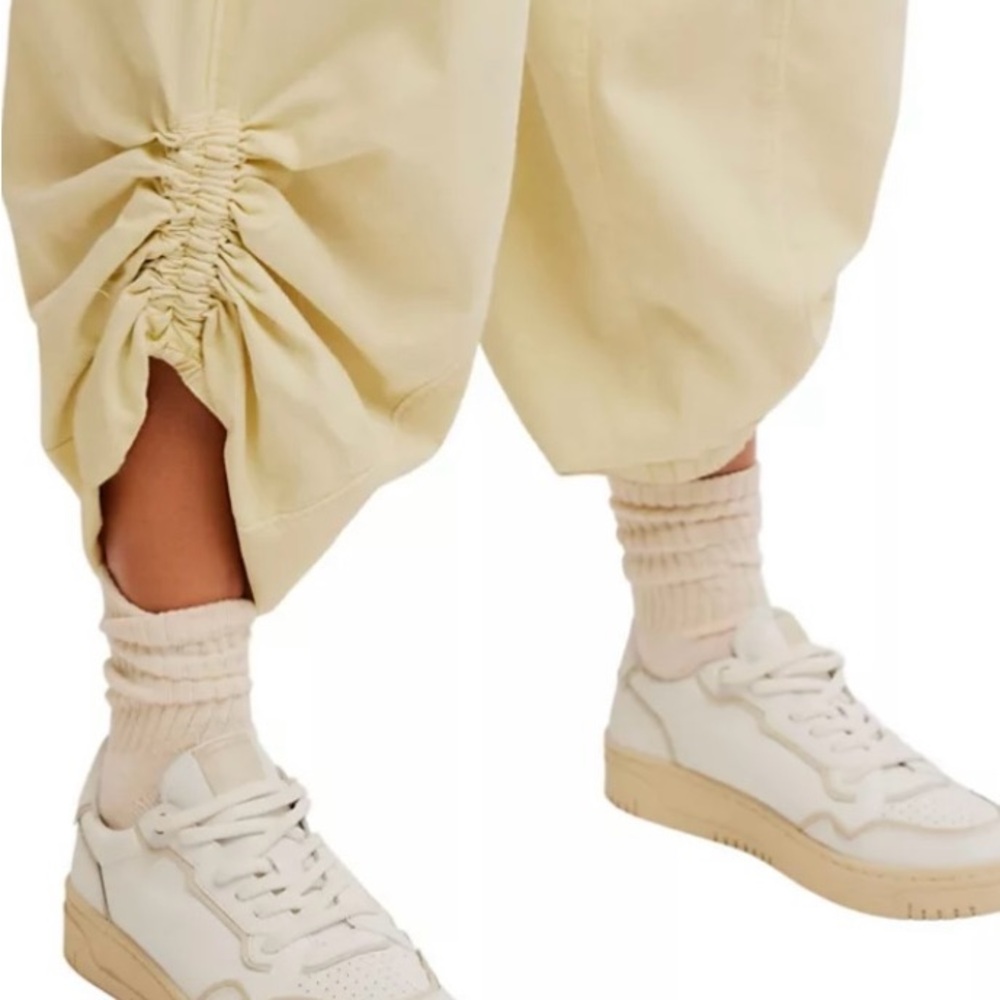 Free People Cream Drawstring Pants - Picture 2 of 6